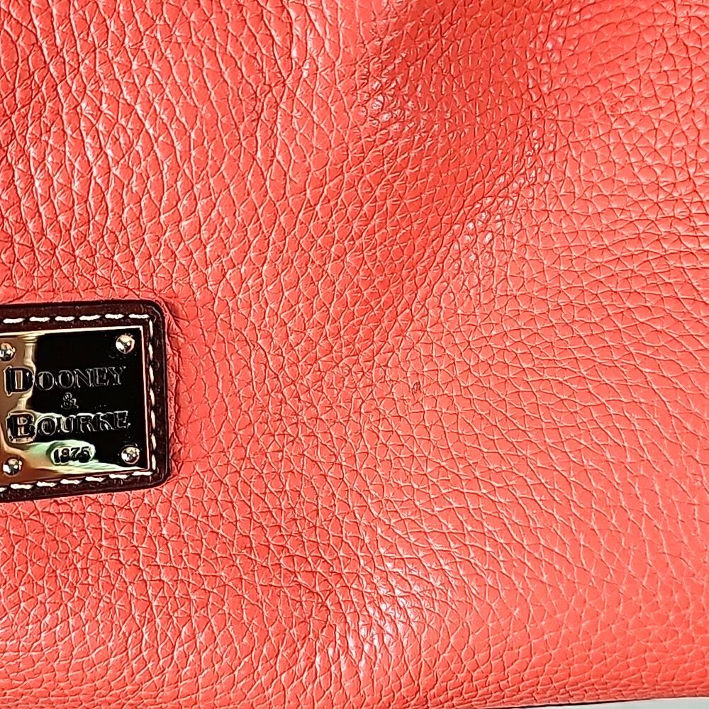 Dooney &Bourke Tote Shoulder Bag Leather Orange Goldtone Hardware 3 Compartments - Picture 8 of 16